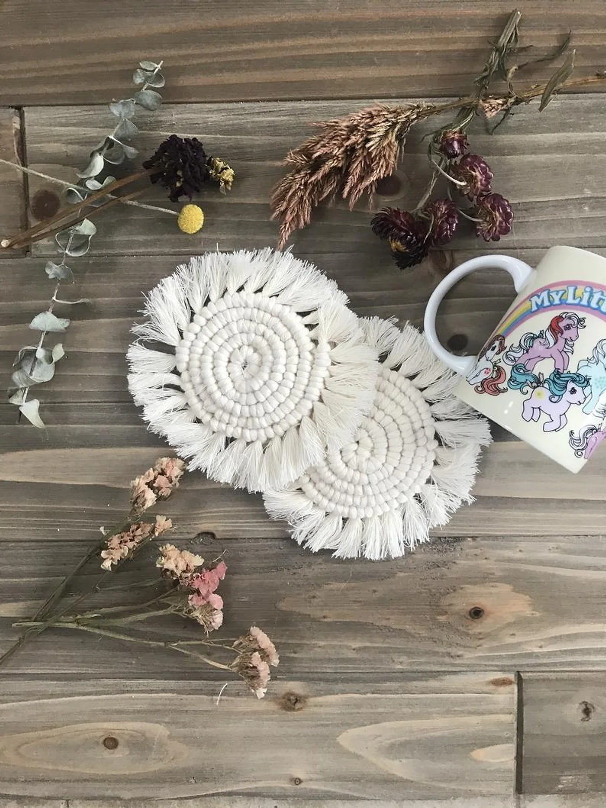 Round Macrame Coasters - Set of 2