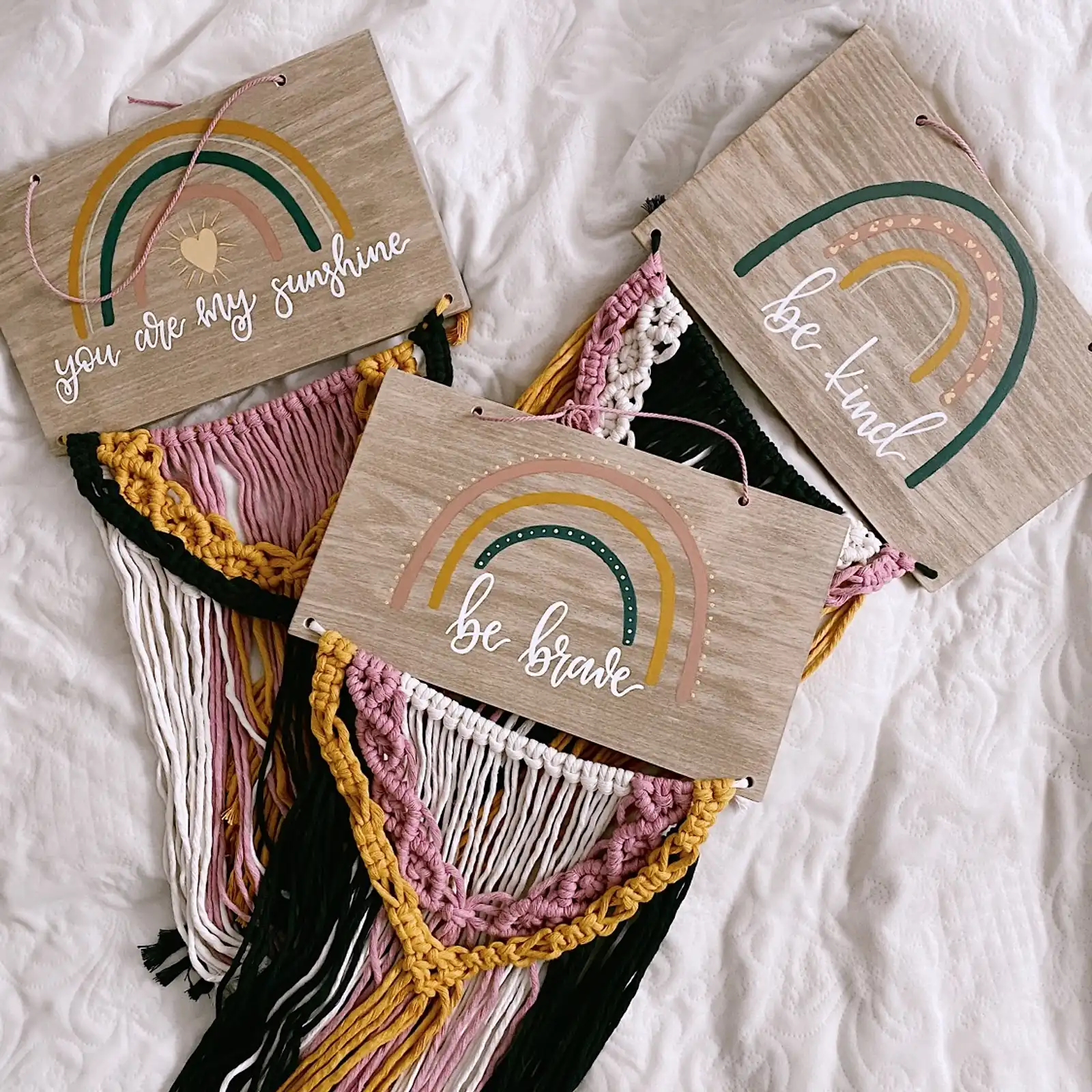 Thumbnail: My Mini Maine x MW Designs Rainbow Macrame Signs v2