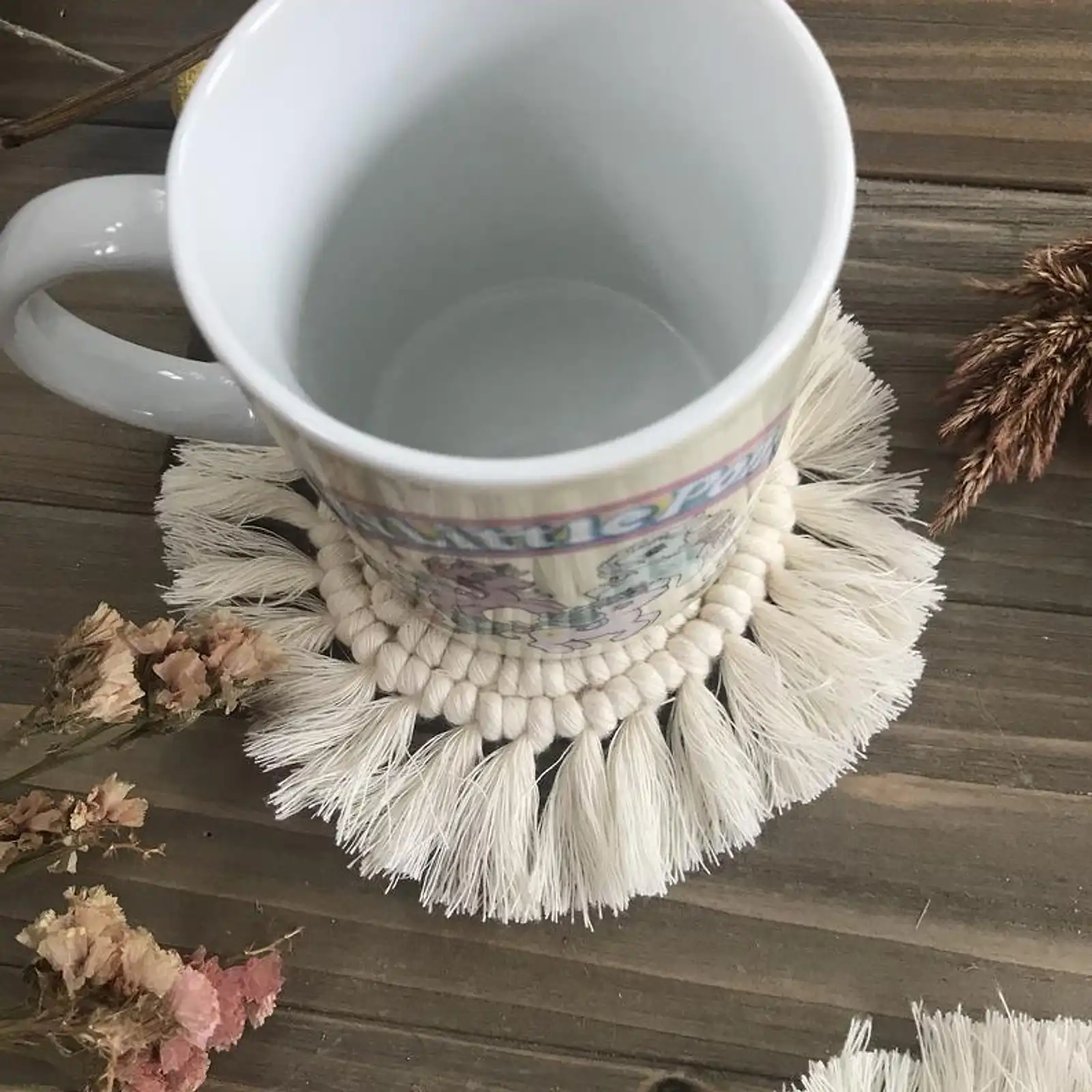 Thumbnail: Round Macrame Coasters - Set of 2