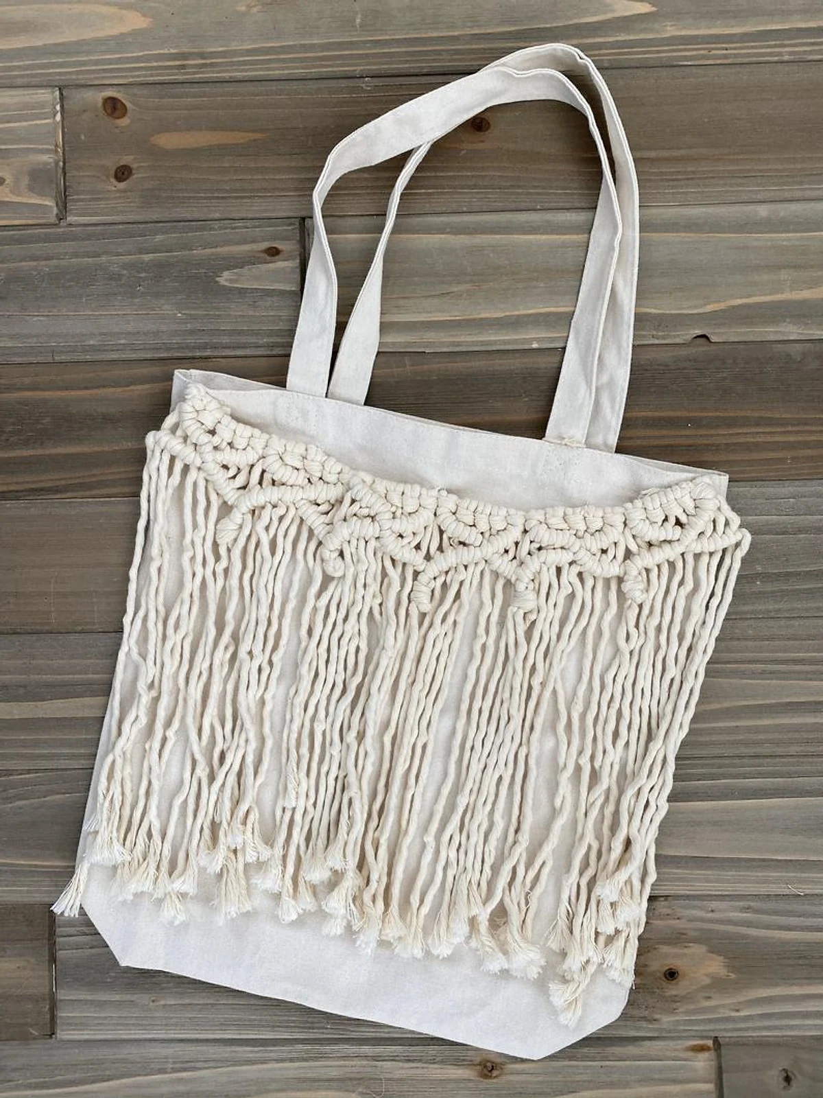 Macrame + Canvas Bag