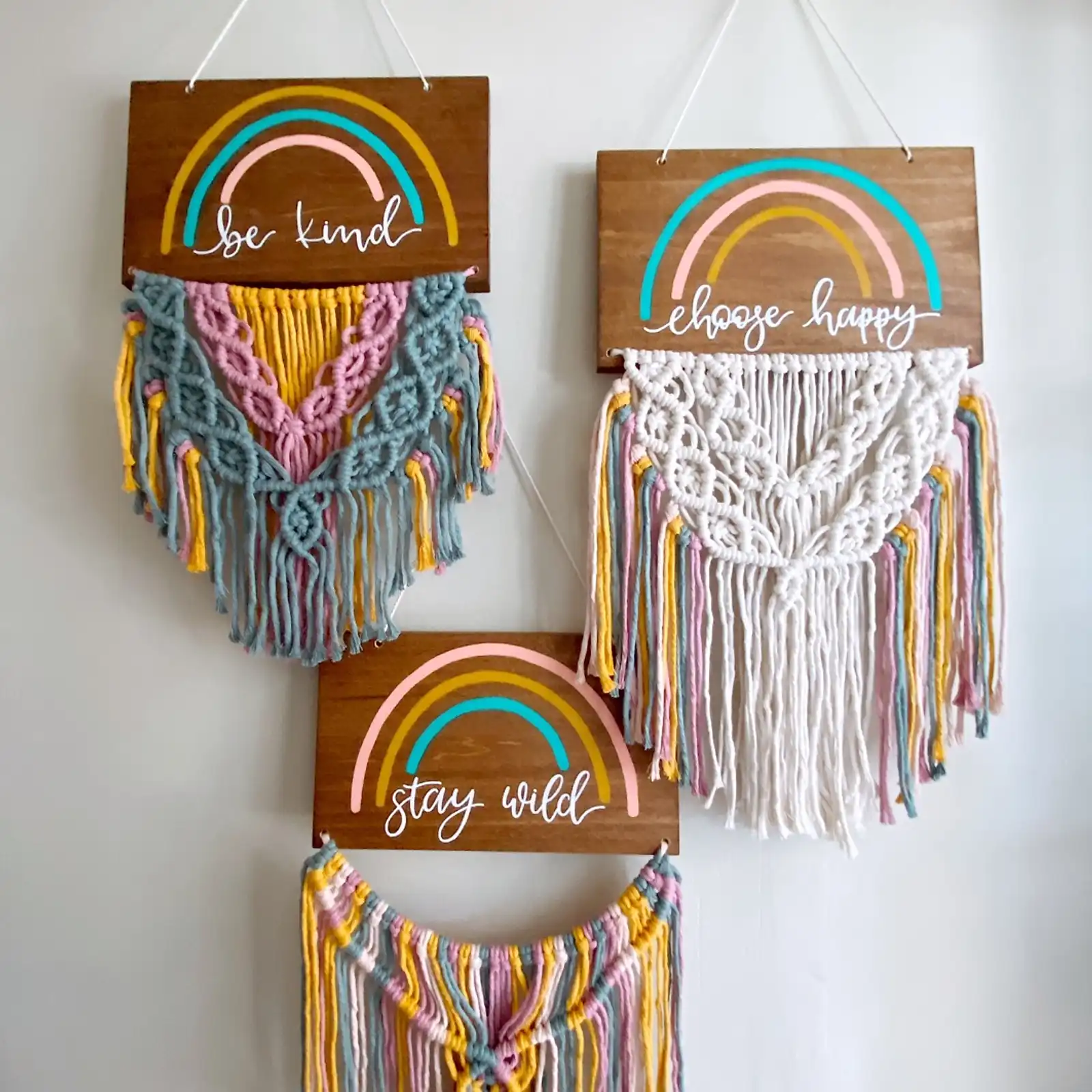 Thumbnail: My Mini Maine x MW Designs Rainbow Macrame Signs